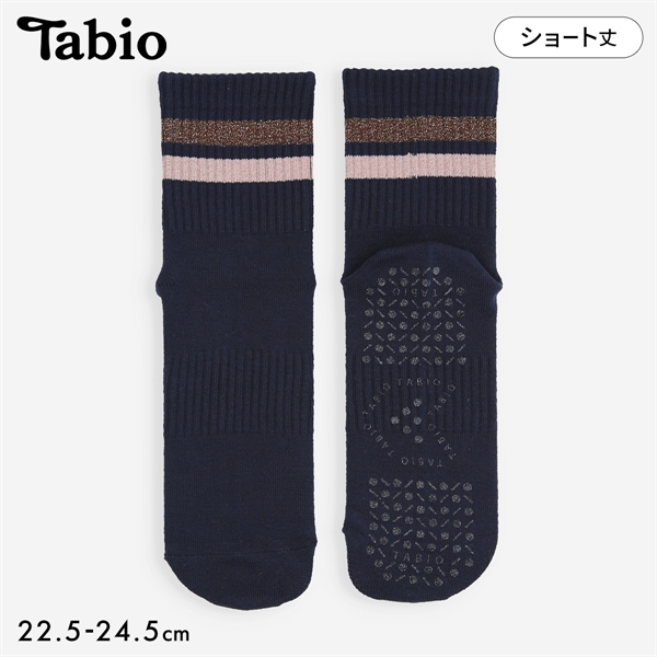 タビオ 【快脚Labo】 フィットネス ラメライン アメリブショートソックス スポーツ 靴下 レディース 日本製 Tabio