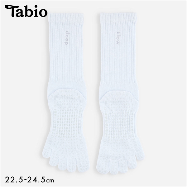 タビオ 【快脚Labo】 フィットネス 刺繍リブ風アーチゴム五本指ハイカット ソックス 靴下 スポーツ レディース 日本製 Tabio
