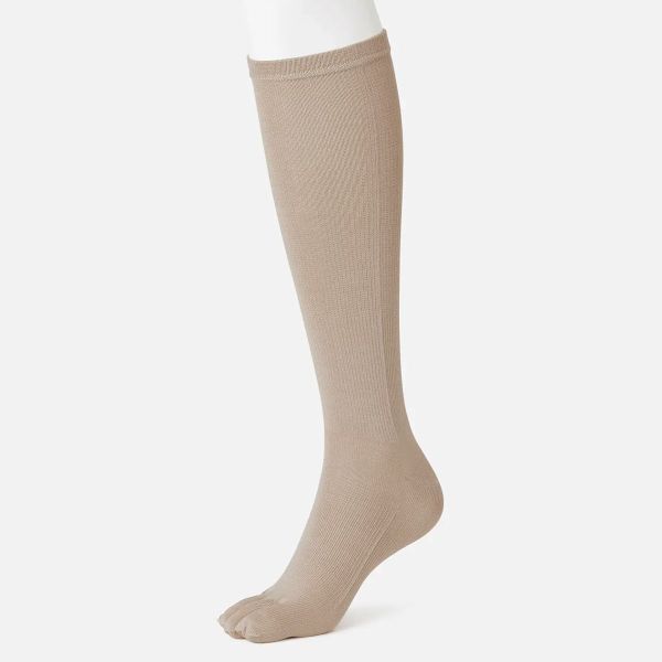 タビオ Tabio LEG LABO 綿の着圧五本指ハイソックス 靴下 キュッと引き締めて、美脚をめざす 消臭 日本製 レディース 22.5-24.5cm