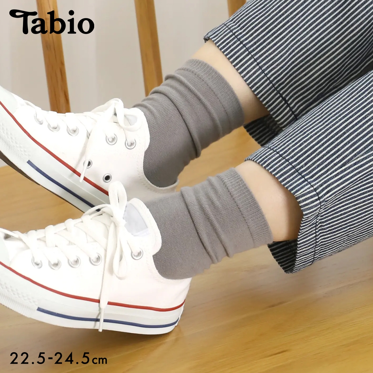 タビオ Tabio オールシーズン履けるカラフルソックス 靴下 定番 レディース 日本製(GY-グレー-22.5-24.5cm)