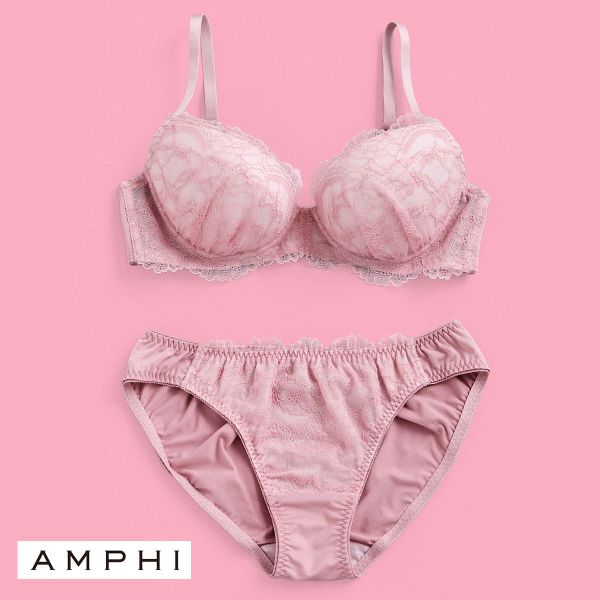 アンフィ AMPHI 推し活にもオススメ♪多彩なカラーバリエーション！ ブラ＆ショーツセット ABCDE