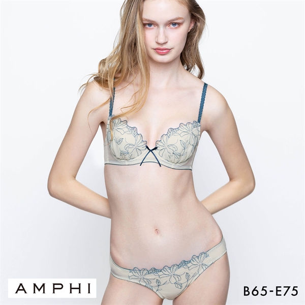 アンフィ ブラ＆ショーツセット まる胸メイク 谷間 大花 ABCDE ブラジャー ショーツ セット 大きいサイズ AMPHI BCC231