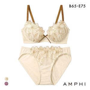 アンフィ ブラ＆ショーツセット まる胸メイク 谷間 大花 ABCDE ブラジャー ショーツ セット 大きいサイズ AMPHI BCC231