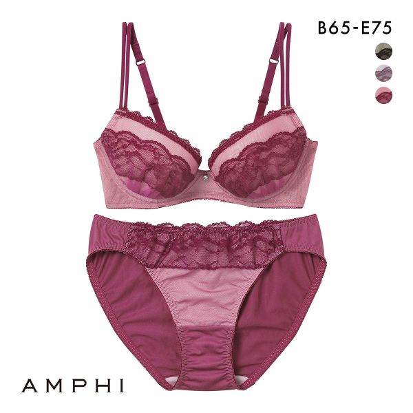 アンフィ ブラ＆ショーツセット まる胸メイク レース ABCDE ブラジャー ショーツ セット AMPHI BCC236