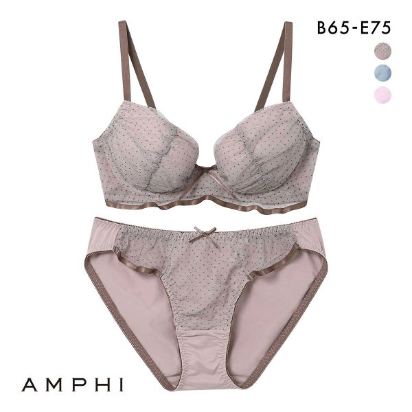 アンフィ ブラ＆ショーツセット まる胸メイク チュール BCDE ブラジャー ショーツ セット AMPHI BCC242