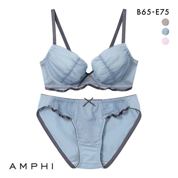 アンフィ ブラ＆ショーツセット まる胸メイク チュール BCDE ブラジャー ショーツ セット AMPHI BCC242