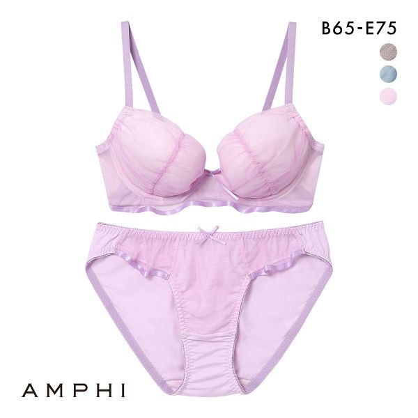 アンフィ ブラ＆ショーツセット まる胸メイク チュール BCDE ブラジャー ショーツ セット AMPHI BCC242