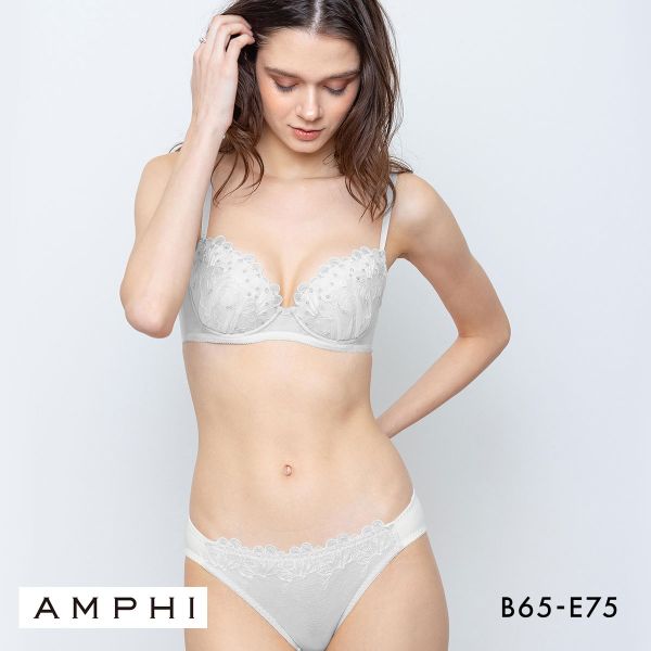 アンフィ ブラ＆ショーツセット ラメ 刺繍 自然なまるみ ABCDE ブラジャー ショーツ セット AMPHI BCC243