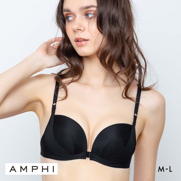 アンフィ 背中見せに対応 オケージョンブラ ノンワイヤー ブラジャー フロントホック AMPHI