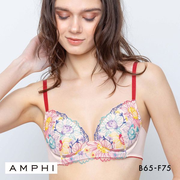 アンフィ さらっと快適、夏ブラ ブラジャー 吸汗速乾 メッシュ 通気性 BCDEF BLH304 AMPHI