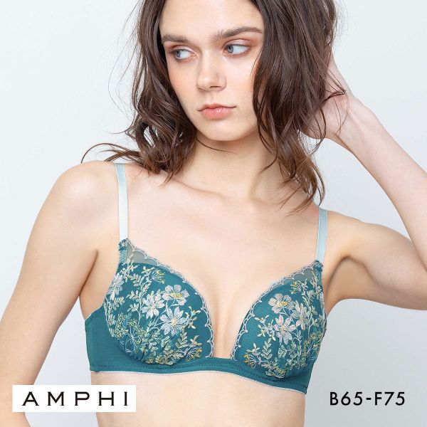 アンフィ 寄せて谷間メイク ノンワイヤー ブラジャー L字 BCDEF BLH305 AMPHI 大きいサイズ