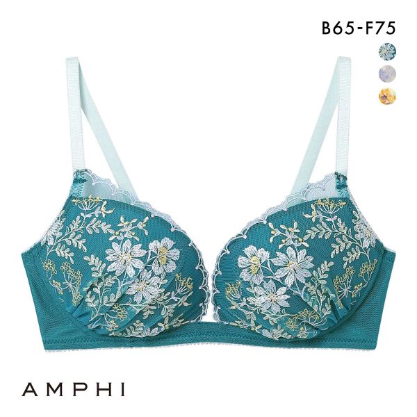 アンフィ 寄せて谷間メイク ノンワイヤー ブラジャー L字 BCDEF BLH305 AMPHI 大きいサイズ