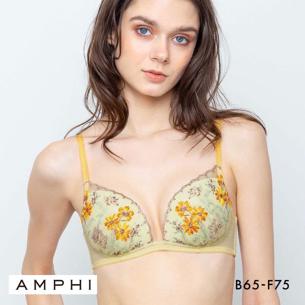 アンフィ 寄せて谷間メイク ノンワイヤー ブラジャー L字 BCDEF BLH305 AMPHI 大きいサイズ