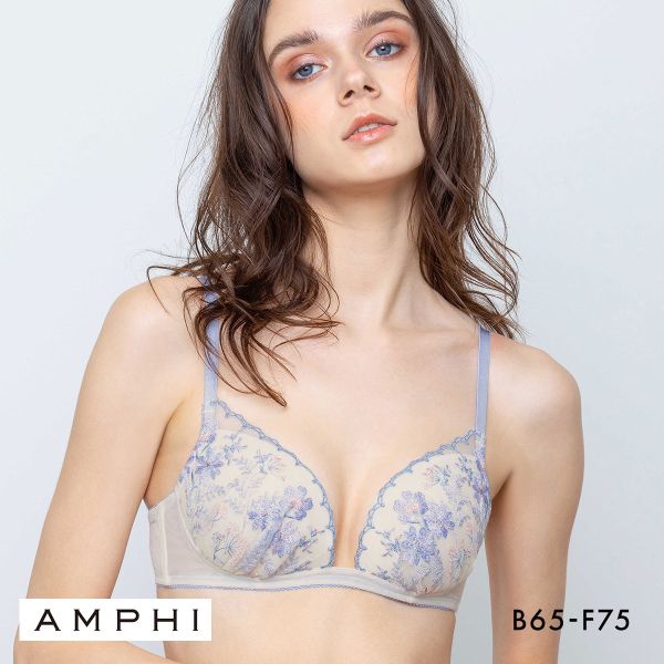 アンフィ 寄せて谷間メイク ノンワイヤー ブラジャー L字 BCDEF BLH305 AMPHI 大きいサイズ