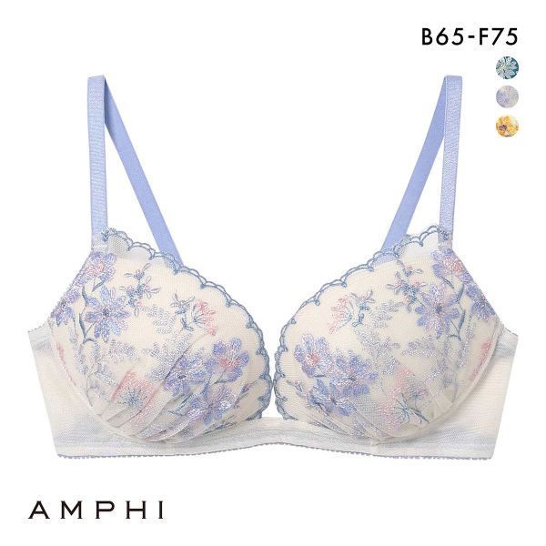 アンフィ 寄せて谷間メイク ノンワイヤー ブラジャー L字 BCDEF BLH305 AMPHI 大きいサイズ