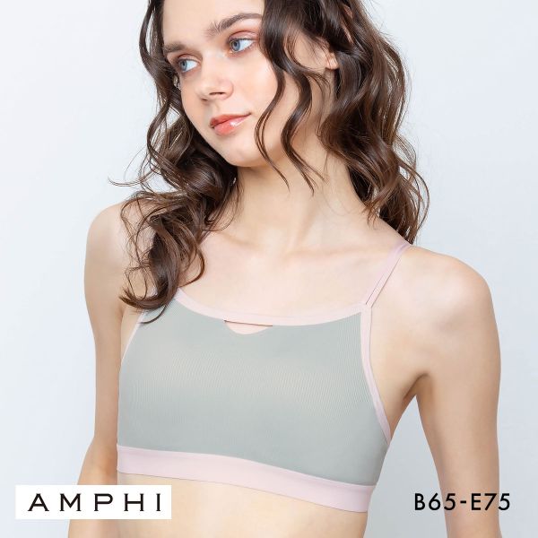 アンフィ NAILS INC×AMPHI バストを寄せて谷間をメイク ブラジャー BCDE バイカラー リブ L字ワイヤー モールドカップ BLH307 AMPHI