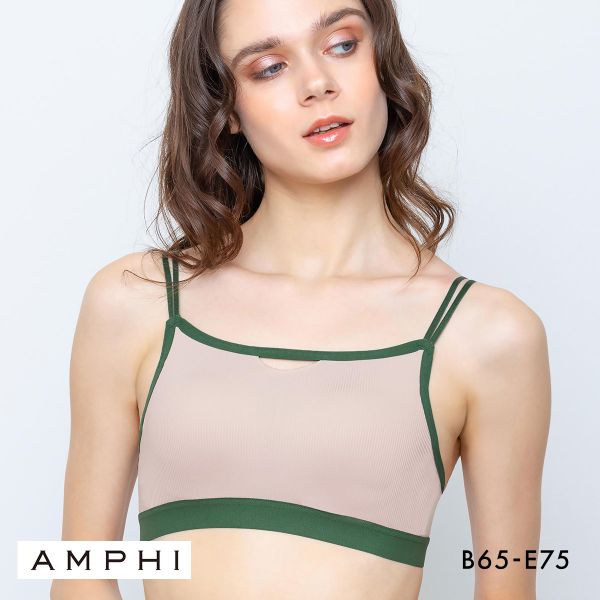 アンフィ NAILS INC×AMPHI バストを寄せて谷間をメイク ブラジャー BCDE バイカラー リブ L字ワイヤー モールドカップ BLH307 AMPHI