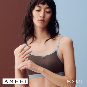 アンフィ NAILS INC×AMPHI バストを寄せて谷間をメイク ブラジャー BCDE バイカラー リブ L字ワイヤー モールドカップ BLH307 AMPHI