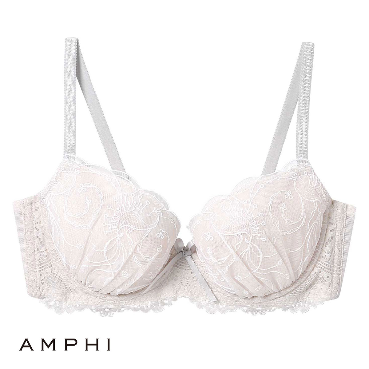 アンフィ AMPHI 脇スッキリ 寄せる機能のブラ ブラジャー 3/4カップ BCD BLH396 単品(IV-アイボリー-B65)