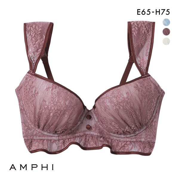 アンフィ AMPHI 脇スッキリ 寄せる機能のブラ ブラジャー 3/4カップ EFGH 大きいサイズ BLH398