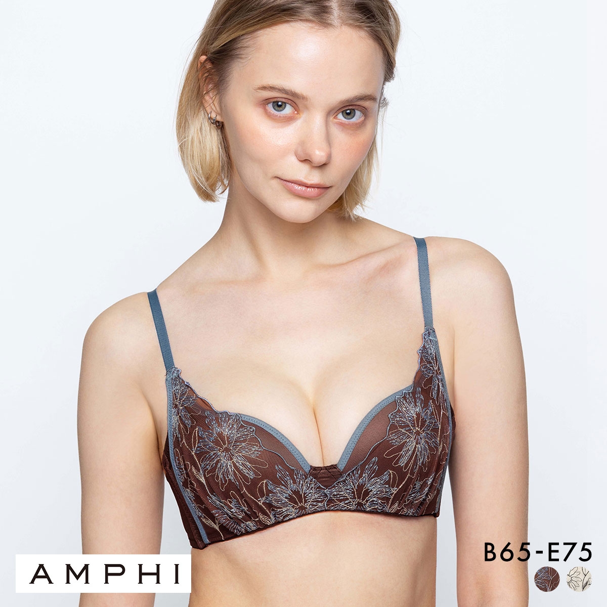 アンフィ otona MUSE×AMPHI ブラジェニック ぴたっとフィットタイプ ノンワイヤーブラ ブラジャー 脇高 BCDE BMI257 AMPHI BRAGENIC