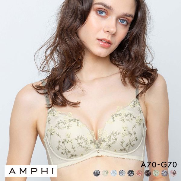 アンフィ AMPHI ブラジェニック BRAGENIC 脇高細見えタイプ ノンワイヤーブラ ブラジャー 脇高 ABCDEFG BMI353 大きいサイズ