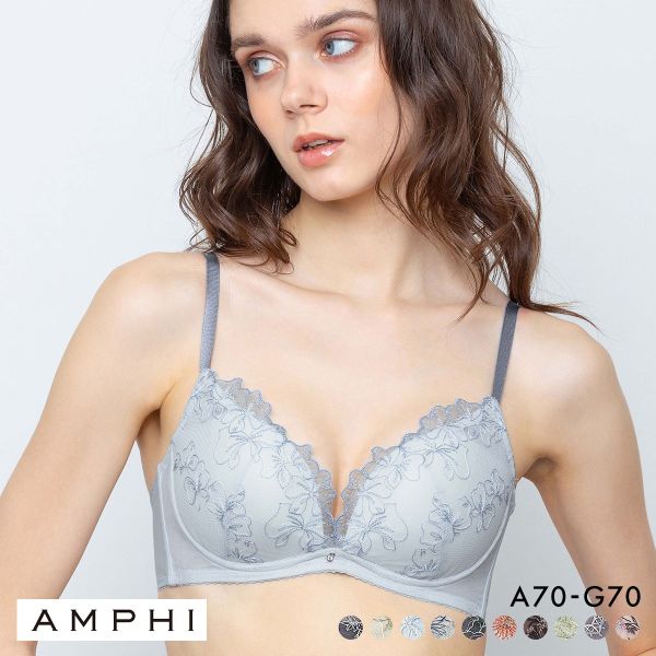 アンフィ AMPHI ブラジェニック BRAGENIC 脇高細見えタイプ ノンワイヤーブラ ブラジャー 脇高 ABCDEFG BMI353 大きいサイズ