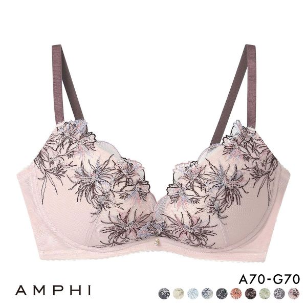 アンフィ AMPHI ブラジェニック BRAGENIC 脇高細見えタイプ ノンワイヤーブラ ブラジャー 脇高 ABCDEFG BMI353 大きいサイズ