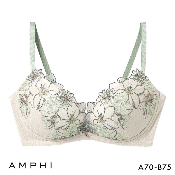 アンフィ sweet×AMPHI ブラジェニック 脇高細見えタイプ ノンワイヤーブラ ブラジャー 脇高 AB BMI353 AMPHI BRAGENIC