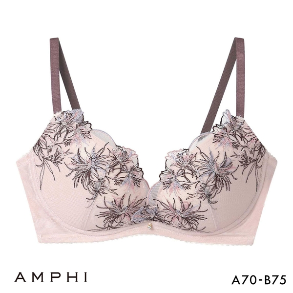 アンフィ sweet×AMPHI ブラジェニック 脇高細見えタイプ ノンワイヤーブラ ブラジャー 脇高 AB BMI353 AMPHI BRAGENIC