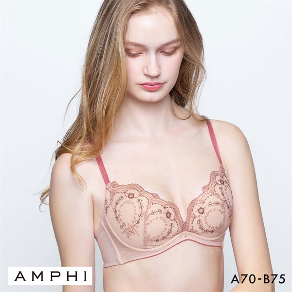 アンフィ sweet×AMPHI ブラジェニック 脇高細見えタイプ ノンワイヤーブラ ブラジャー 脇高 AB BMI353 AMPHI BRAGENIC