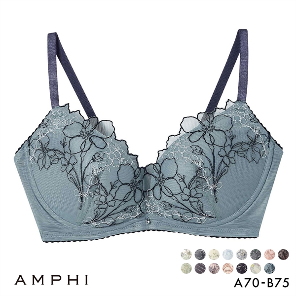 アンフィ sweet×AMPHI ブラジェニック 脇高細見えタイプ ノンワイヤーブラ ブラジャー 脇高 AB BMI353 AMPHI BRAGENIC