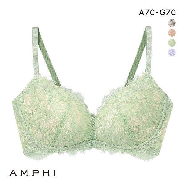 アンフィ ブラジェニック 脇高細見えタイプ ノンワイヤー ブラジャー 脇高 谷間 大きいサイズ ABCDEFG AMPHI BRAGENIC