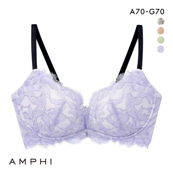 アンフィ ブラジェニック 脇高細見えタイプ ノンワイヤー ブラジャー 脇高 谷間 大きいサイズ ABCDEFG AMPHI BRAGENIC