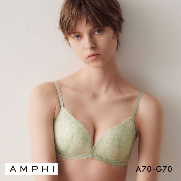 アンフィ ブラジェニック 脇高細見えタイプ ノンワイヤー ブラジャー 脇高 谷間 大きいサイズ ABCDEFG AMPHI BRAGENIC