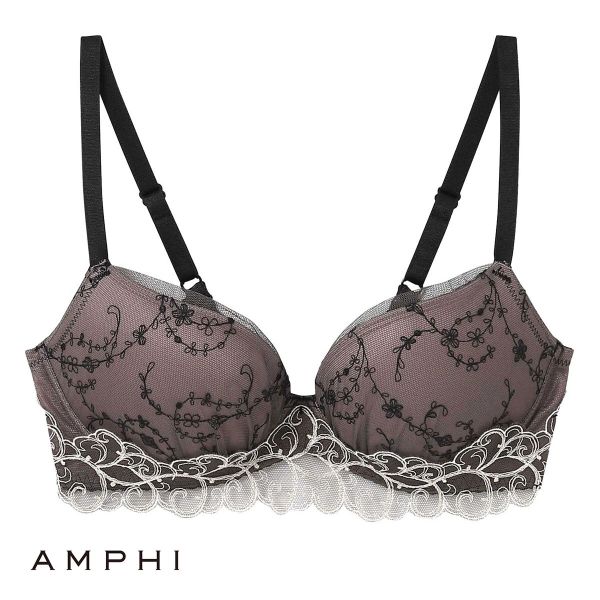 アンフィ AMPHI ブラジェニック BRAGENIC くっきり谷間の盛り胸をメイク ブラジャー ノンワイヤー 盛り胸タイプ 3/4カップ ABCDEF 単品