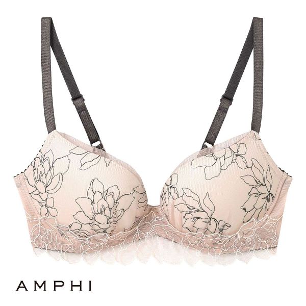 アンフィ AMPHI ブラジェニック BRAGENIC くっきり谷間の盛り胸をメイク ブラジャー ノンワイヤー 盛り胸タイプ 3/4カップ ABCDEF 単品