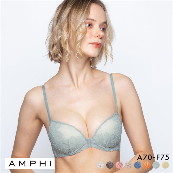 アンフィ SPRiNG×AMPHI ブラジェニック 盛り胸タイプ ブラジャー ノンワイヤー 3/4カップ くっきり谷間 ABCDEF AMPHI BRAGENIC BMI448