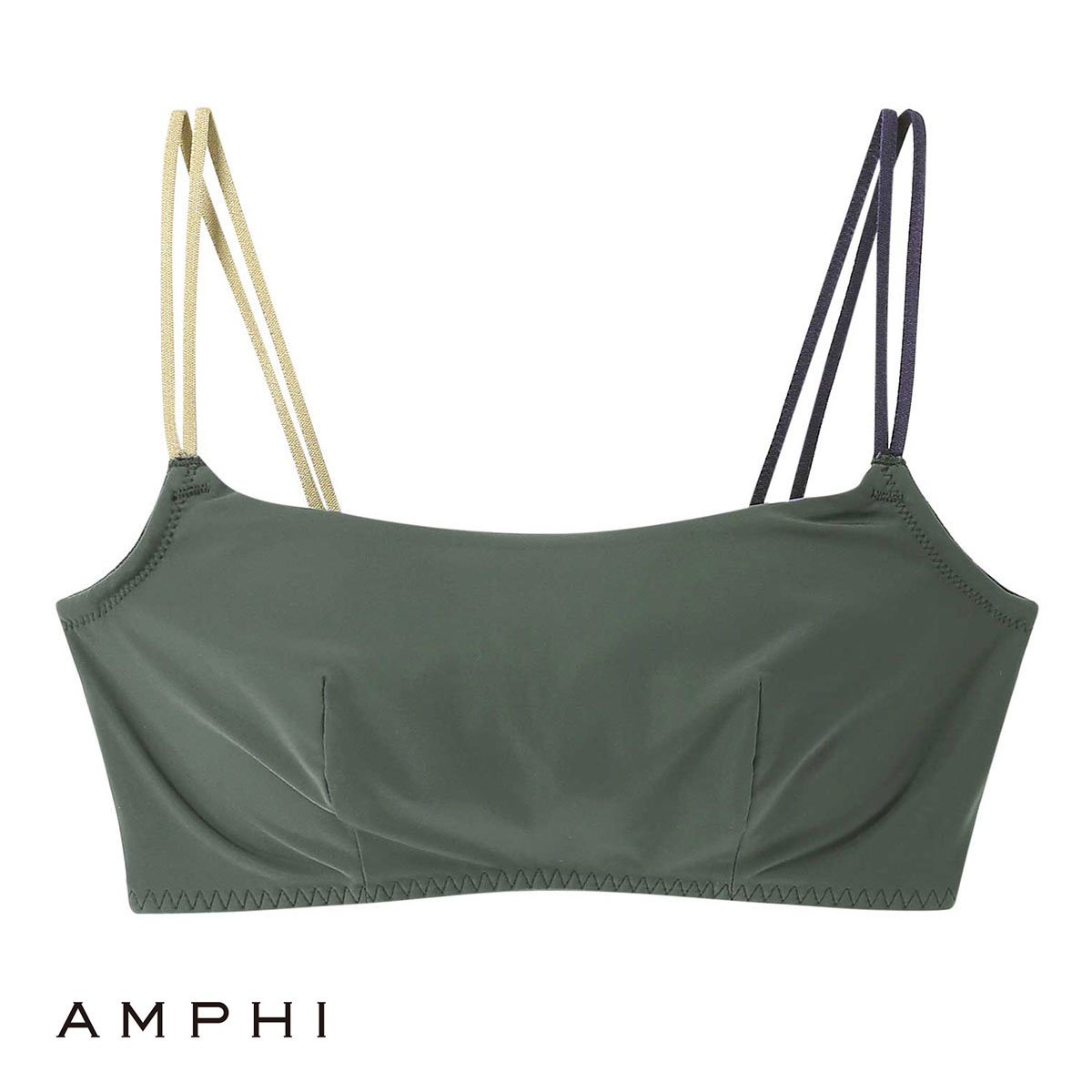 アンフィ AMPHI ブラジェニック BRAGENIC ブラジャー ノンワイヤー 3/4カップ M L LL 単品(KH-カーキ-M(UB-))