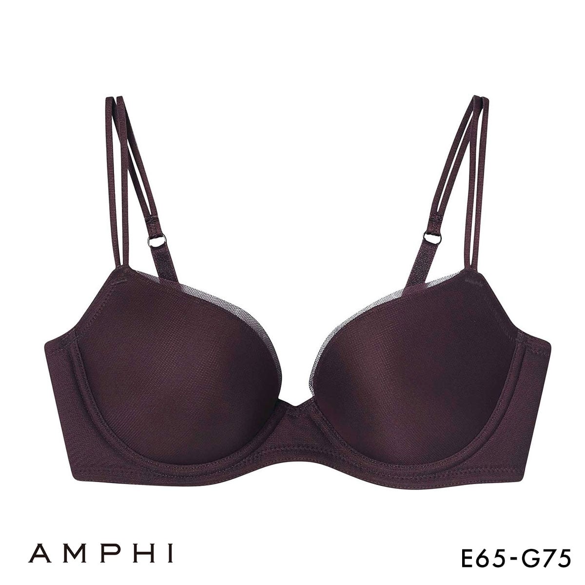 アンフィ スタイリストフォーユー ブラジャー EFG サイズ別設計 脇高 BOG307 AMPHI stylist 4U 大きいサイズ(WI-ワイン-E65)