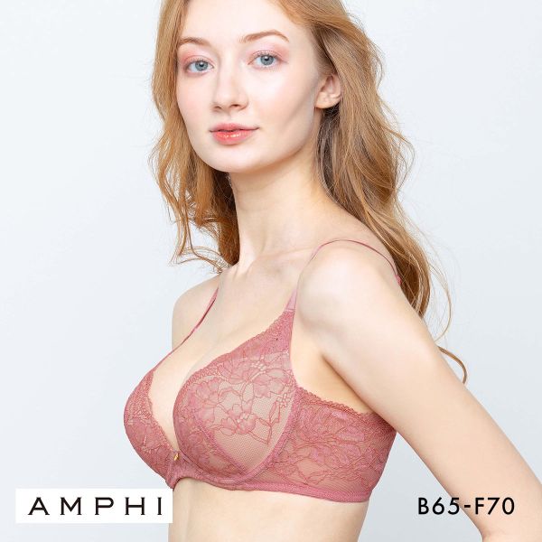 アンフィ ソフトなつけごこち ブラジャー やわらか樹脂ワイヤー 脇高 大きいサイズ BCDEF BOG308 AMPHI