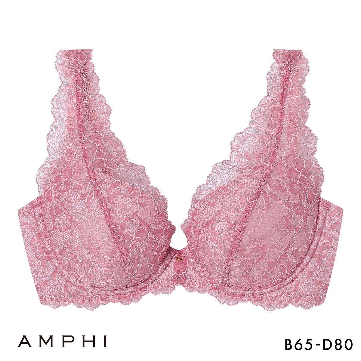 アンフィ スタイリストフォーユー ブラジャー BCD サイズ別設計 脇高 BOG318 下着 AMPHI stylist 4U(PI-ピンク-B65)