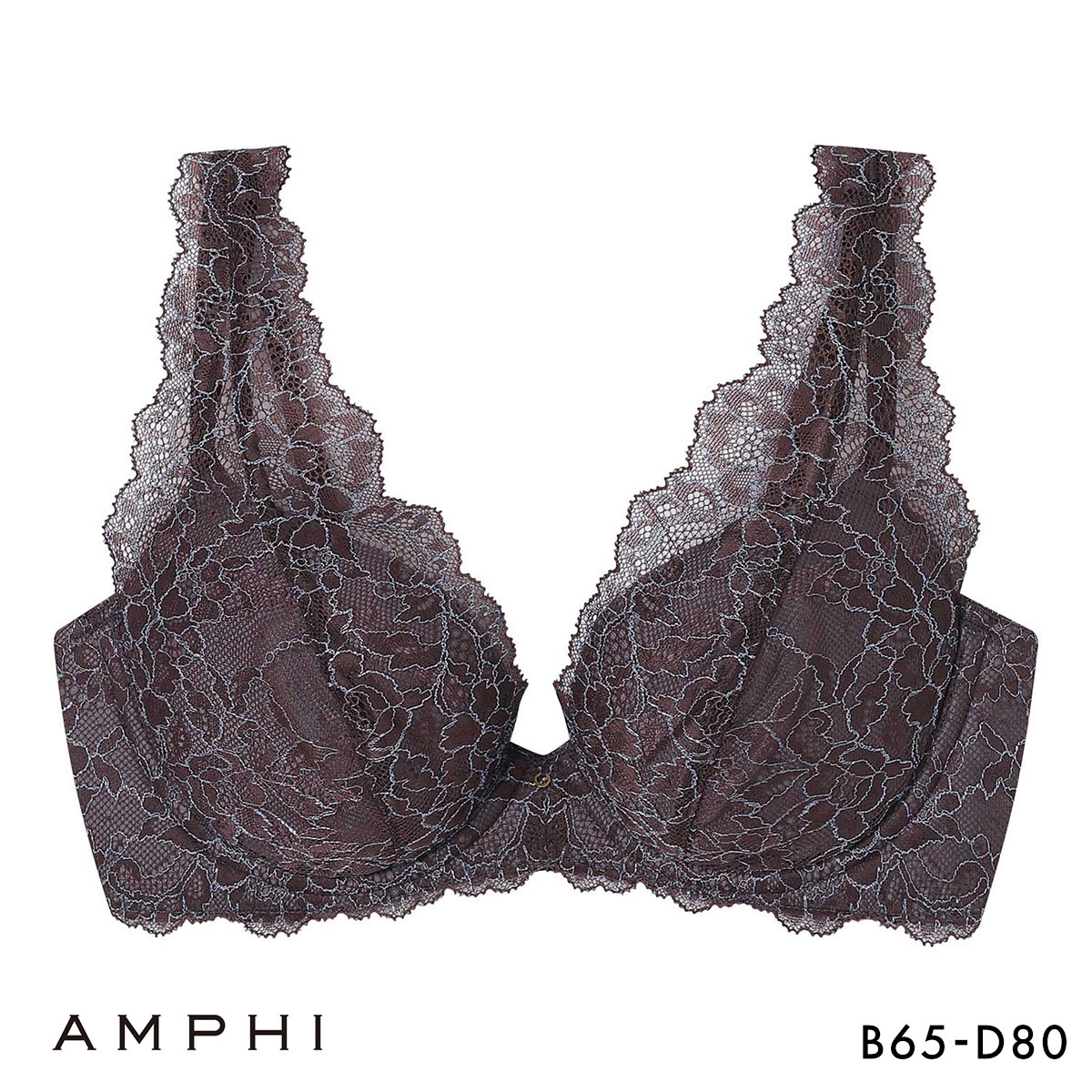 アンフィ スタイリストフォーユー ブラジャー BCD サイズ別設計 脇高 BOG318 下着 AMPHI stylist 4U(VI-バイオレット-B65)