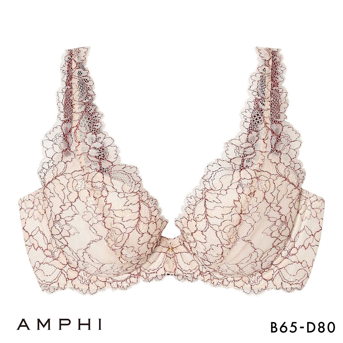 アンフィ スタイリストフォーユー ブラジャー BCD サイズ別設計 脇高 BOG318 下着 AMPHI stylist 4U(OC-オークル-B65)