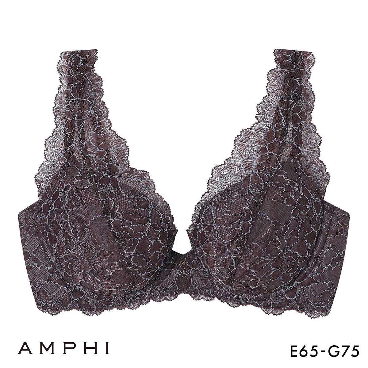 アンフィ スタイリストフォーユー ブラジャー EFG 大きいサイズ サイズ別設計 脇高 BOG318 下着 AMPHI stylist 4U(VI-バイオレット-E65)