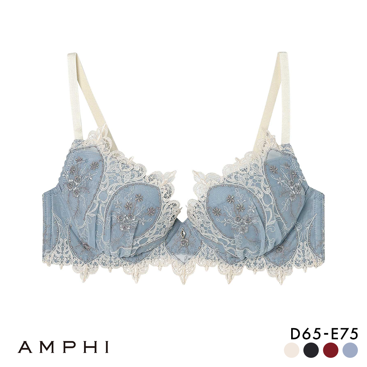 アンフィ グラマリッチ ブラジャー ボリュームUPタイプ グラマラス＆リッチな谷間メイク 3/4カップ DE AMPHI BYJ306 Glama-Rich(SX-サックス-D65)