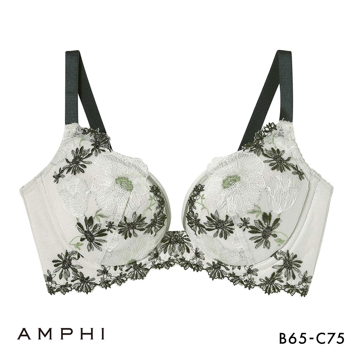 アンフィ グラマリッチ ブラジャー ダブル盛タイプ グラマラス＆リッチな谷間メイク 3/4カップ BC AMPHI BYJ309 Glama-Rich(GY-グレー-B65)