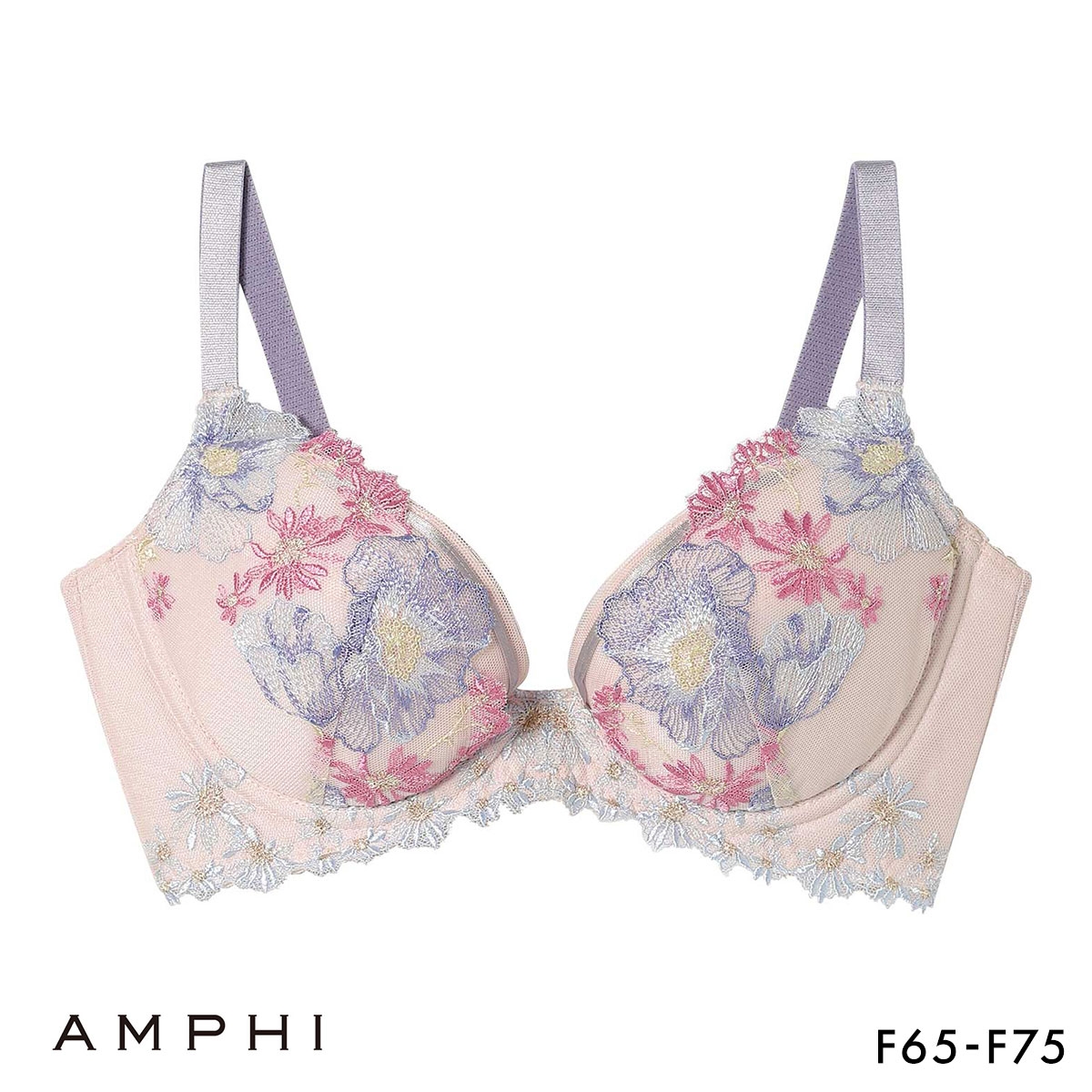 アンフィ グラマリッチ ブラジャー ダブル盛タイプ グラマラス＆リッチな谷間メイク 3/4カップ F AMPHI BYJ309 Glama-Rich(PI-ピンク-F65)