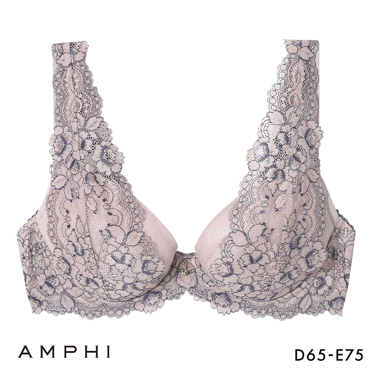 アンフィ グラマリッチ ブラジャー ボリュームUPタイプ グラマラス＆リッチな谷間メイク 3/4カップ DE AMPHI BYJ310 Glama-Rich(PB-ピンクベージュ-D65)