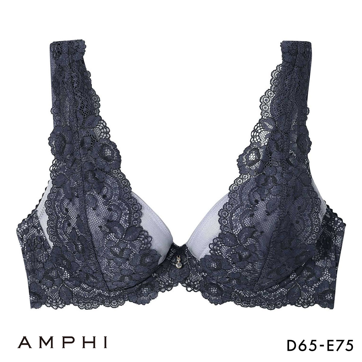 アンフィ グラマリッチ ブラジャー ボリュームUPタイプ グラマラス＆リッチな谷間メイク 3/4カップ DE AMPHI BYJ310 Glama-Rich(VI-バイオレット-D65)